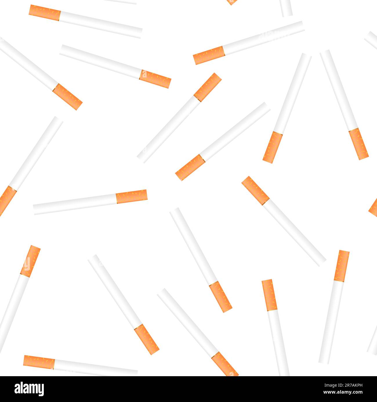 Cigarette seamless on white background - vector Stock Vector