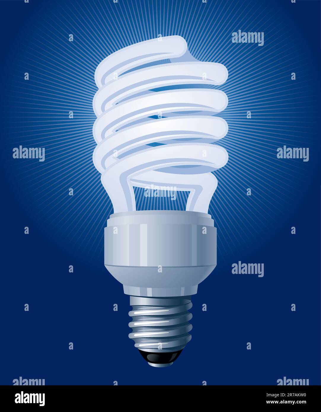 Compact Fluorescent CFL Lamp. Vector Illustration (EPS v. 8.0 Stock