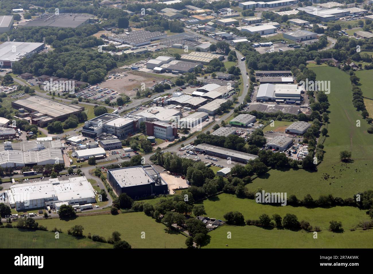 aerial view of part of the very large Wrexham Industrial Estate