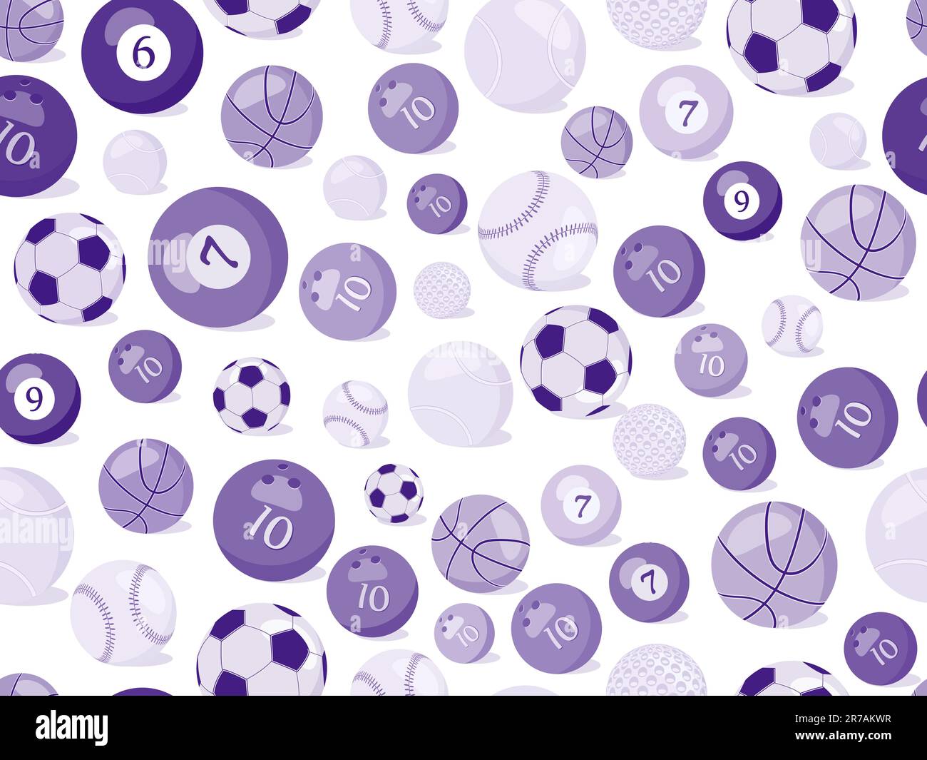 sport balls seamless pattern. Vector illustration of sport background ...