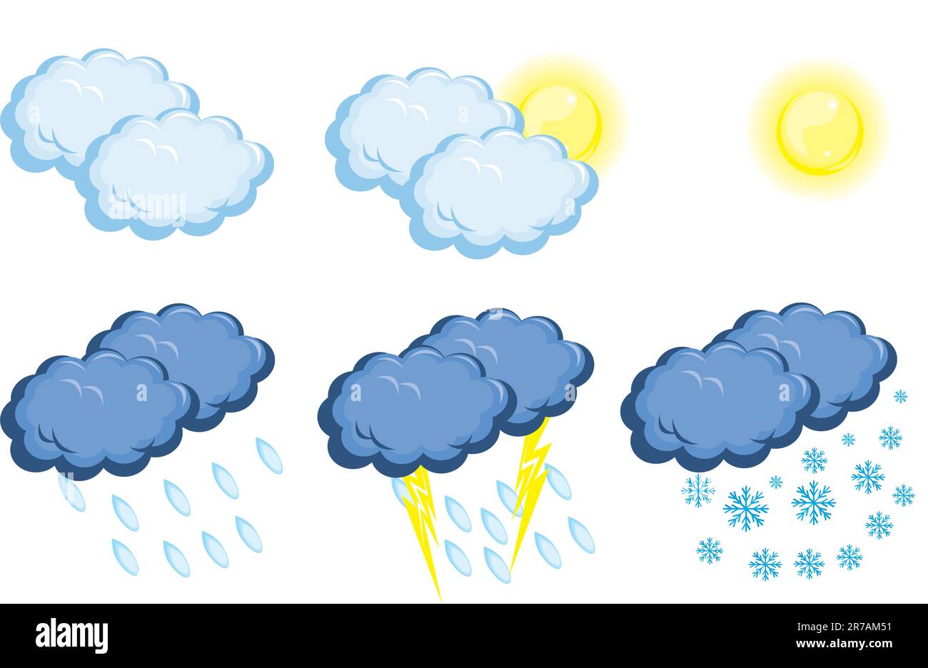 Weather Icons. Vector illustration on white background for design Stock ...