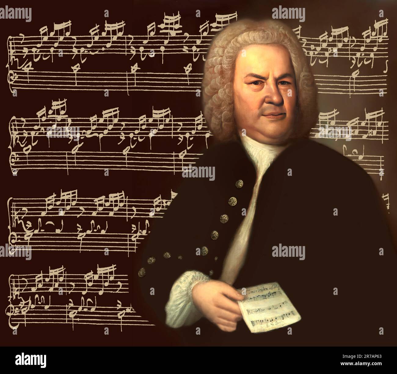 Johann Sebastian Bach, 1685 - 1750, German composer, digital edited ...
