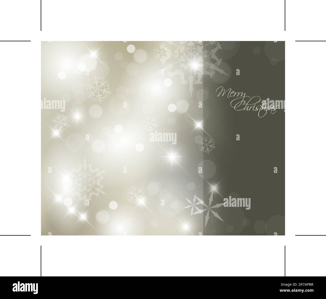 Vector Christmas background with white snowflakes and darker place for your text Stock Vector