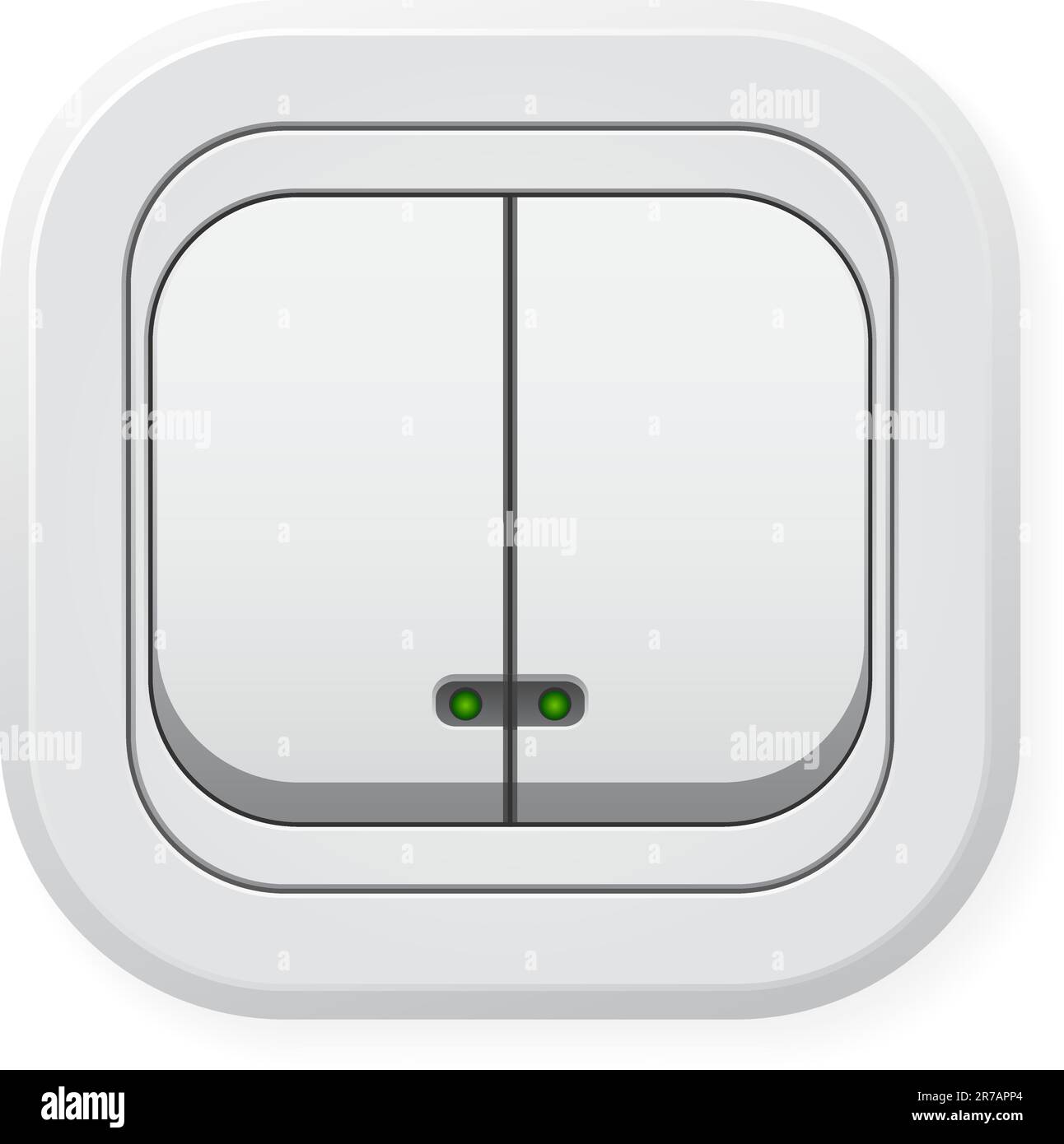 Double light switch. Illustration on white background Stock Vector