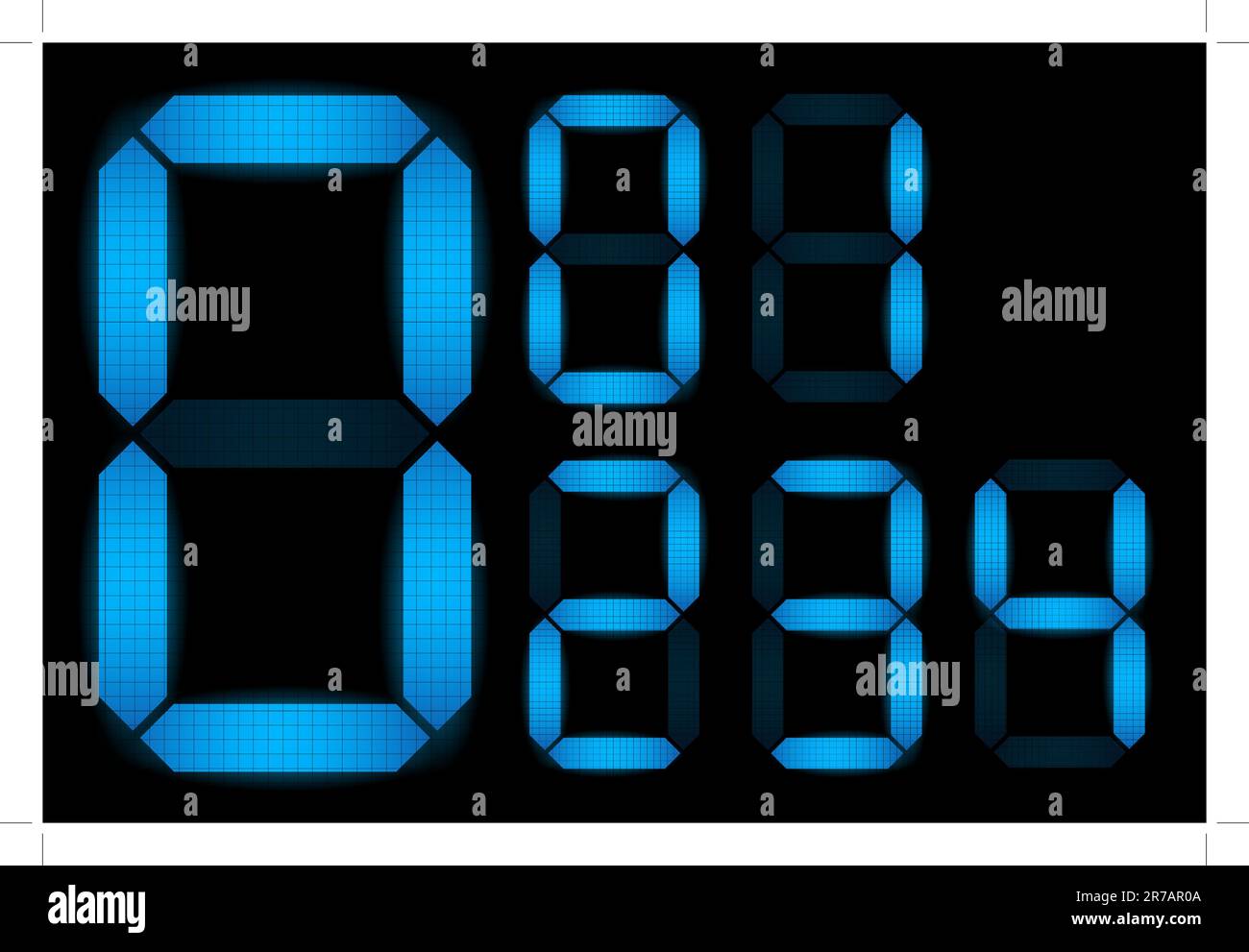 Set of digital numbers - check my portfolio for other numbers from the set Stock Vector