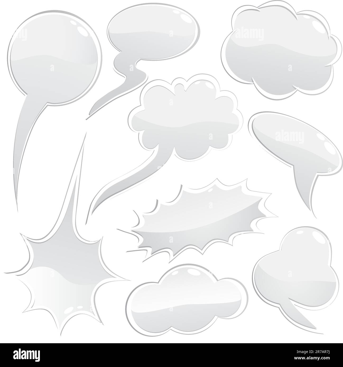 Set of speech and thought bubbles, element for design, vector illustration Stock Vector