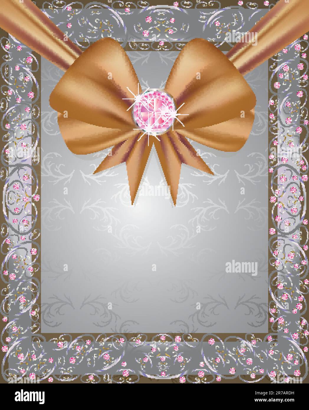 frame with a brown ribbon and diamonds Stock Vector Image & Art - Alamy