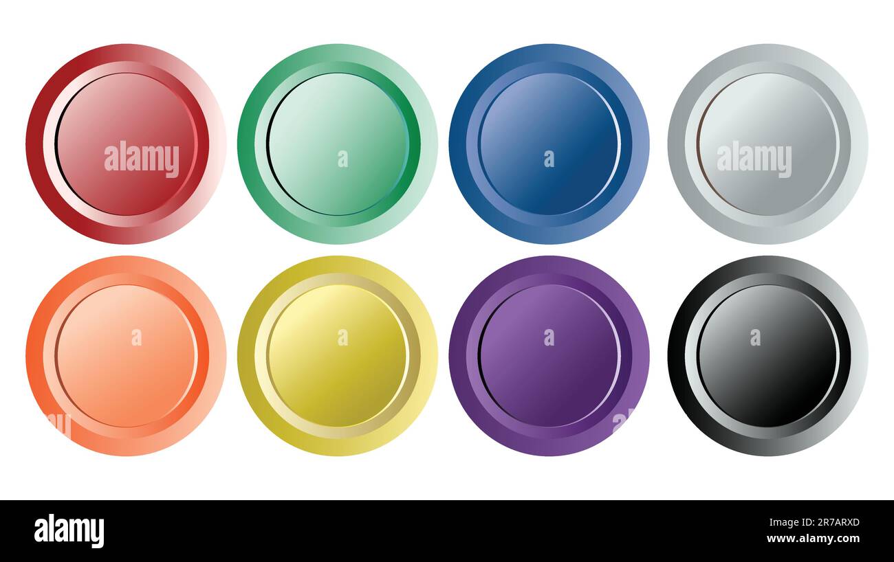 Set of eight vintage buttons isolated on white background Stock Vector ...