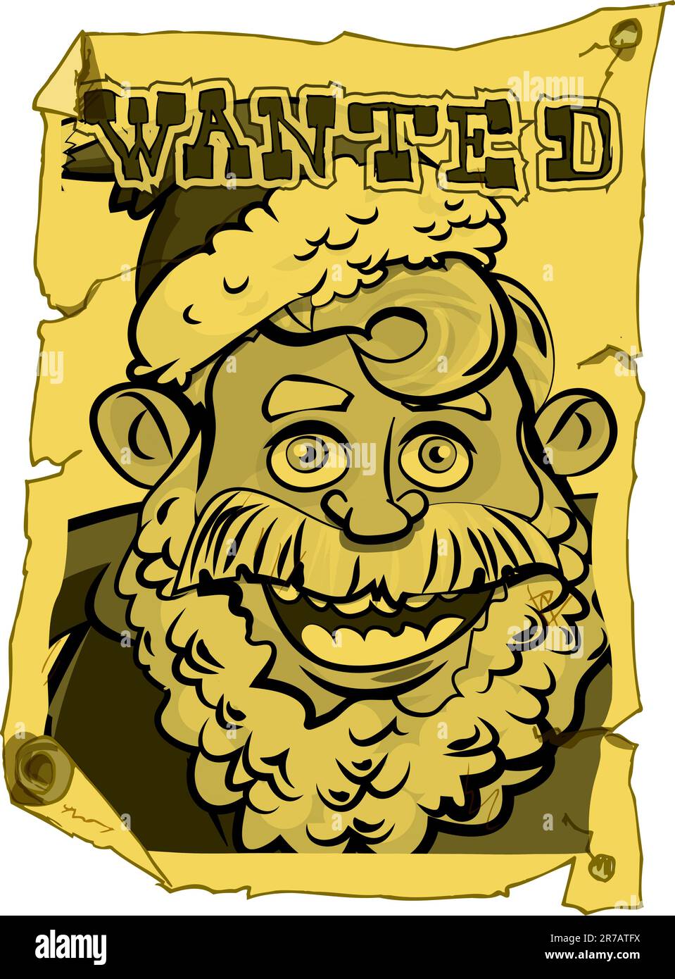 A wanted Santa poster in the style of the old west Stock Vector