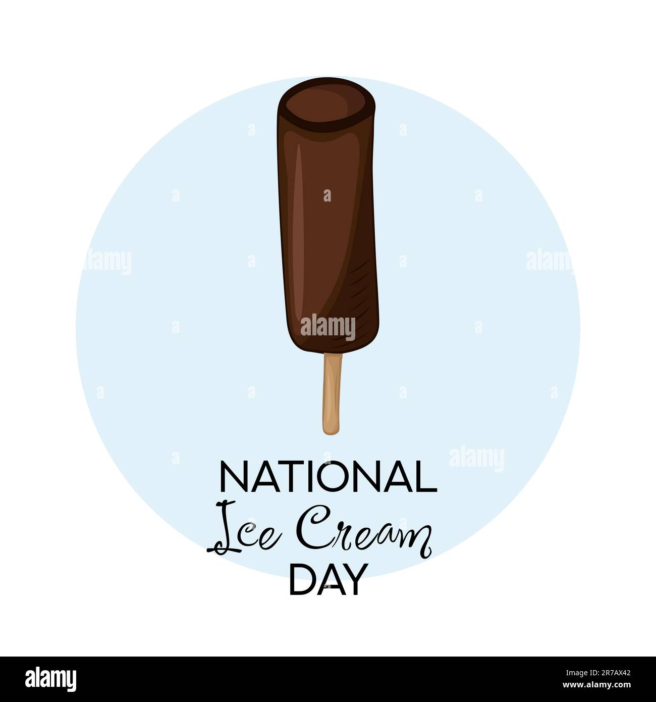 Happy National Ice Cream Day card. Vector illustration of handdrawn