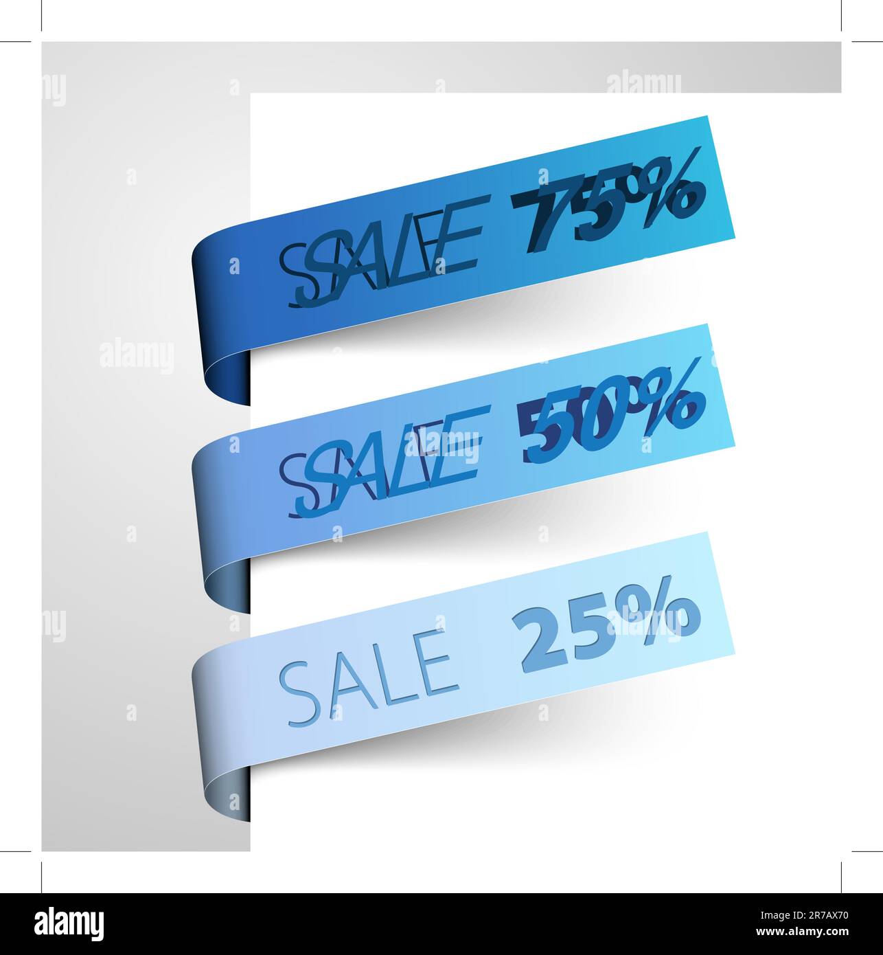 Set of blue paper tags - Vector sale announcement Stock Vector Image ...