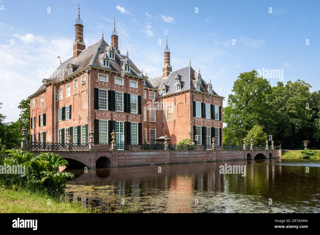 Historic castle in the countryside of Netherlands on a clear summer day Stock Photo