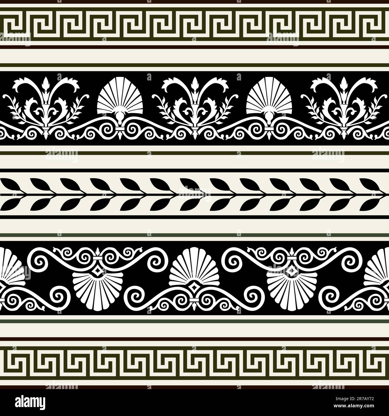 Decorative vector ornaments, antique greek borders, full scalable vector graphic included Eps v8 and 300 dpi JPG. Stock Vector
