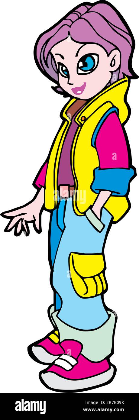 a vector illustration of colorful girl Stock Vector Image & Art - Alamy