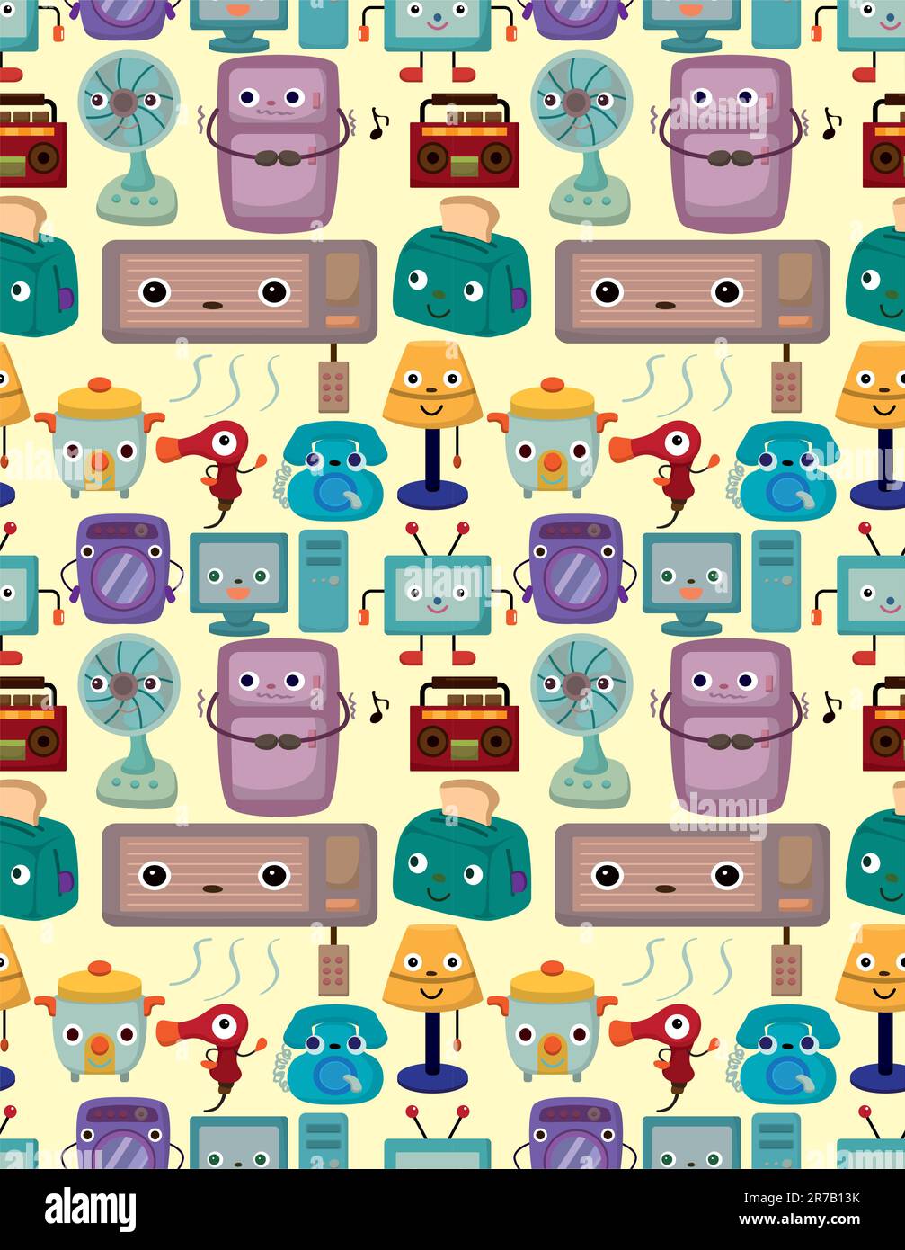 seamless Home Appliances pattern Stock Vector
