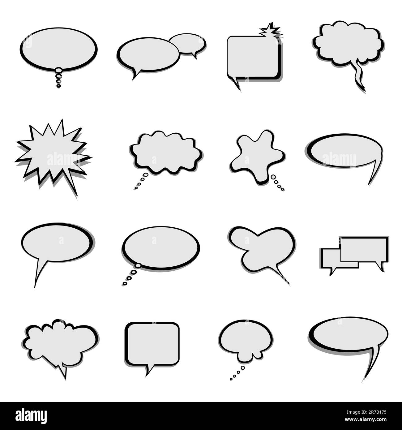 Talk, thought and speech balloons or bubbles Stock Vector