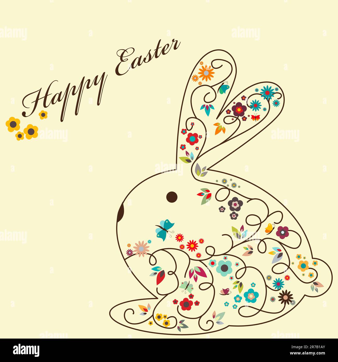 Vector floral greeting card for Easter Stock Vector Image & Art - Alamy