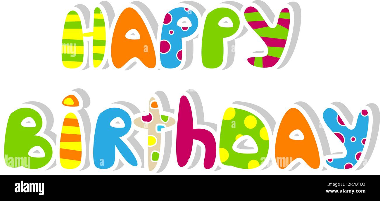 Vector Happy Birthday text Stock Vector Image & Art - Alamy