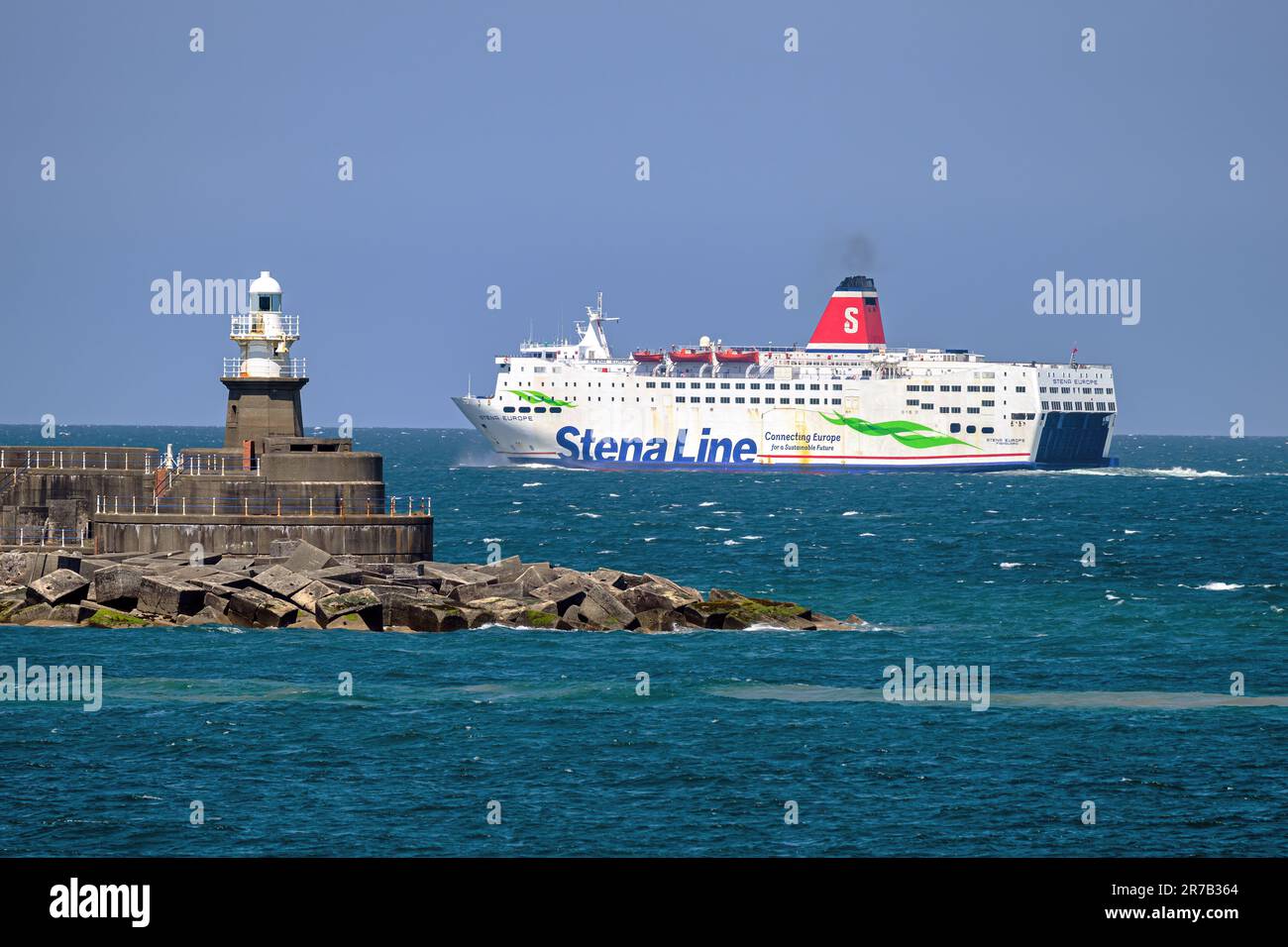 Stena Europe is an Irish Sea ferry operated by Stena Line on the route between Fishguard and Rosslare. Stock Photo