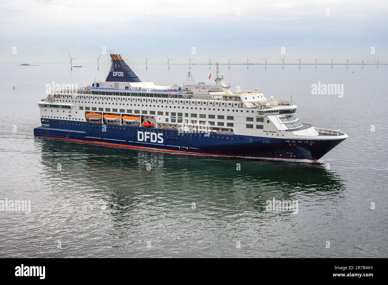 Pearl Seaways is a cruise ferry operated by the Danish shipping company DFDS on the the Copenhagen-Frederikshavn-Oslo route. Stock Photo