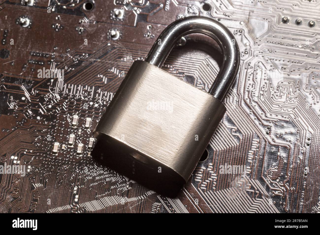 padlock on a computer circuit board Stock Photo - Alamy