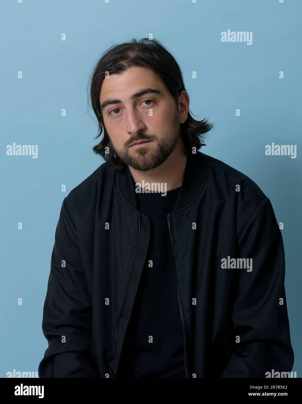 Singer-songwriter Noah Kahan poses for a portrait in New York on June 7, 2023, to promote his album "Stick Season." (Photo by Christopher Smith/Invision/AP) Stock Photo