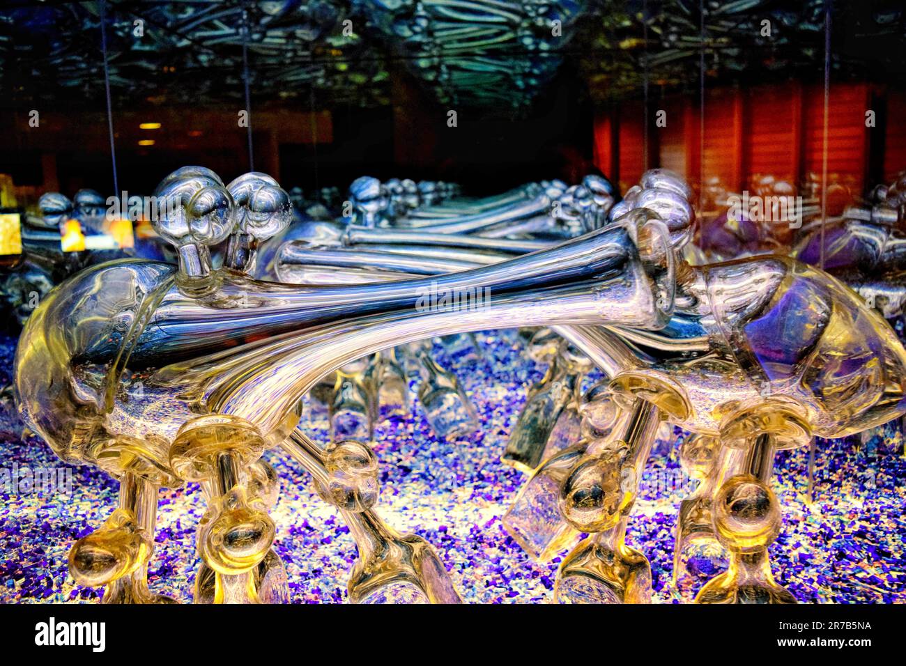 Indulge in the magical allure of glass decorations as they reflect 