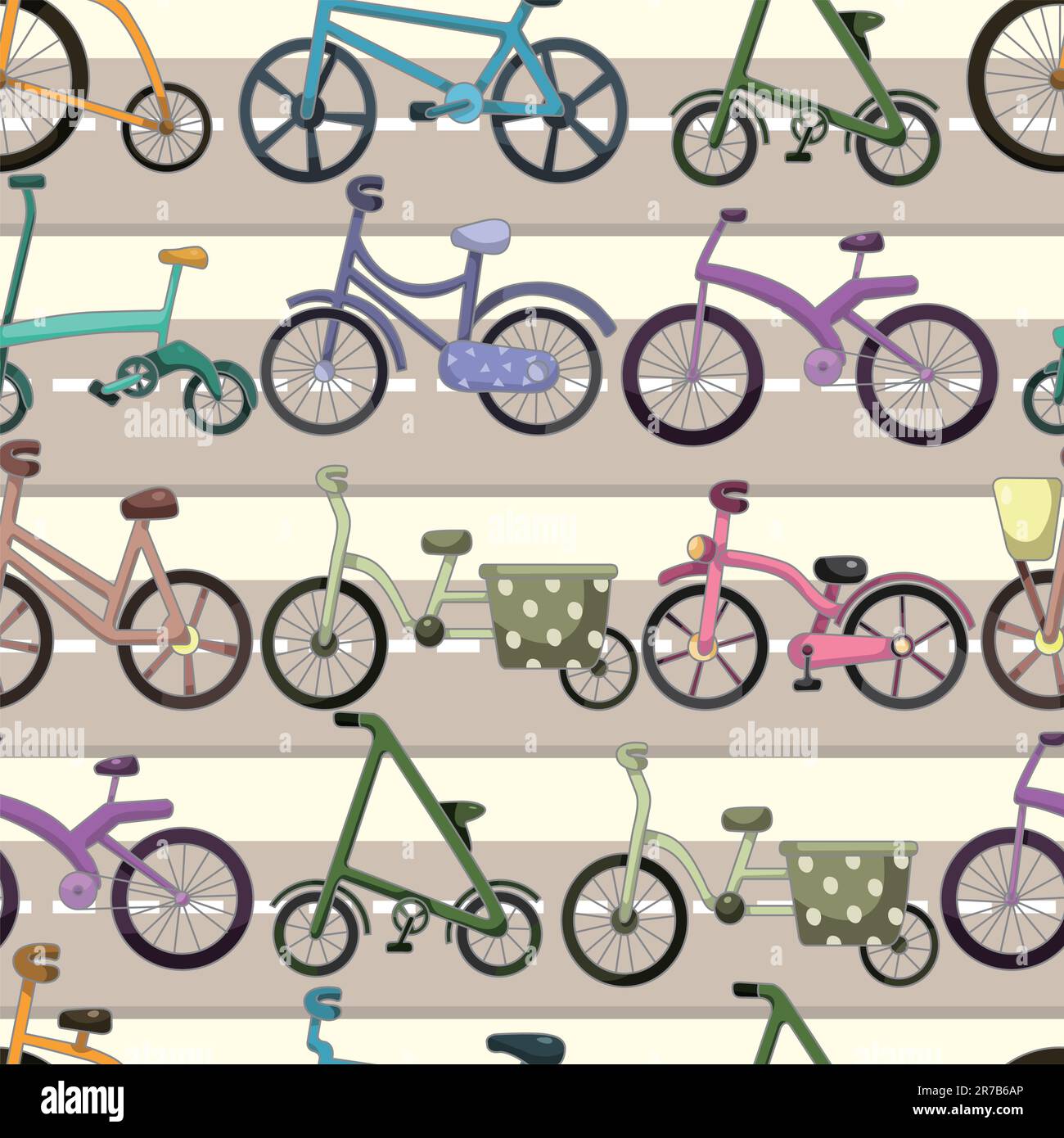 seamless bicycle pattern Stock Vector