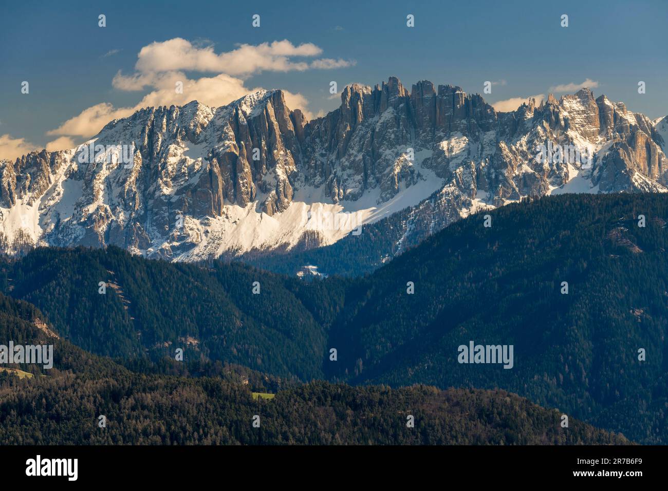 Latemar mountain range, Dolomites, Trentino-Alto Adige/Sudtirol, Italy Stock Photo