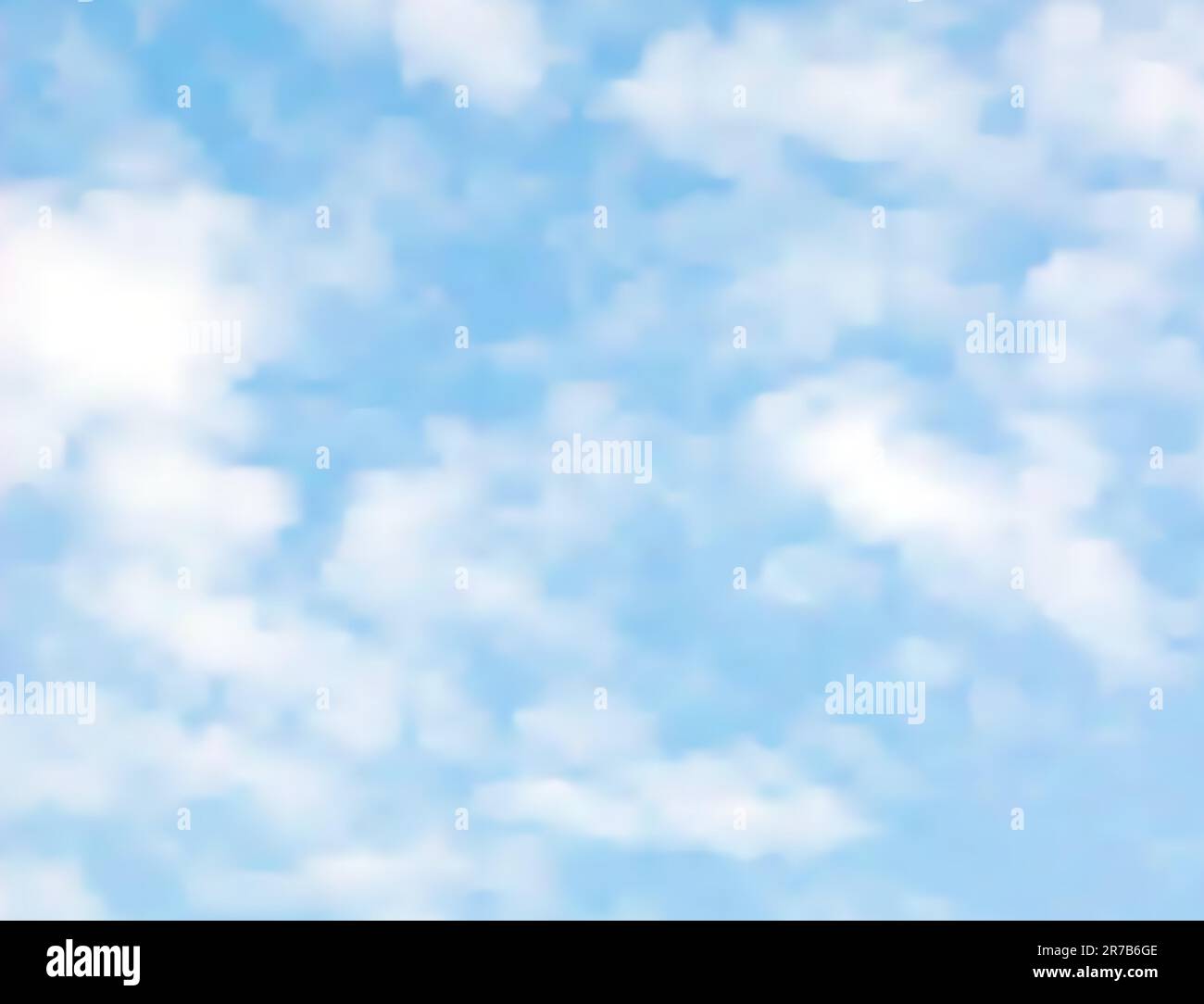 Realistic editable vector illustration of light clouds on a blue sky made with a gradient mesh Stock Vector