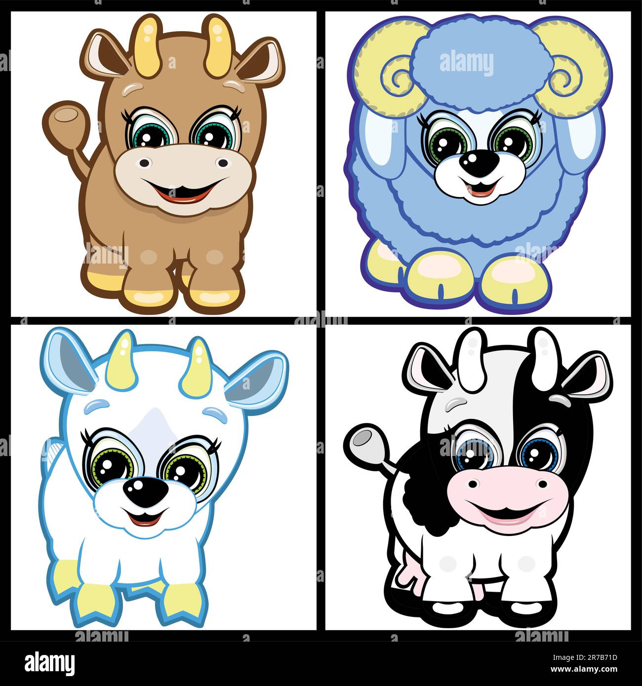 Vector Set of Little Animals - Farm Stock Vector Image & Art - Alamy