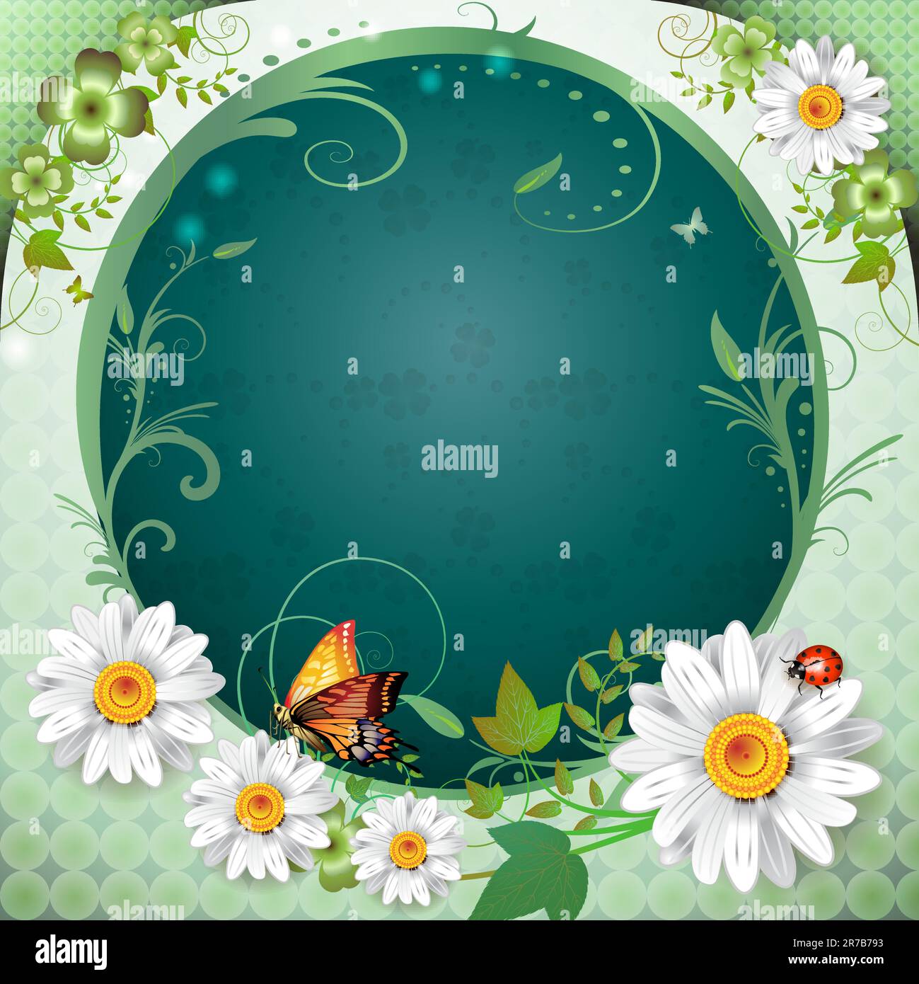 Springtime background with flowers and butterflies Stock Vector Image ...