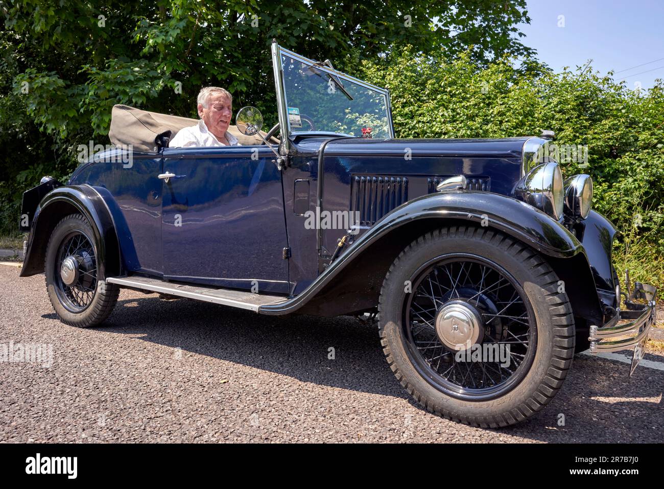 Austin 10 tourer, 4 seater 1932 English vintage car, full length side view, England UK Stock Photo