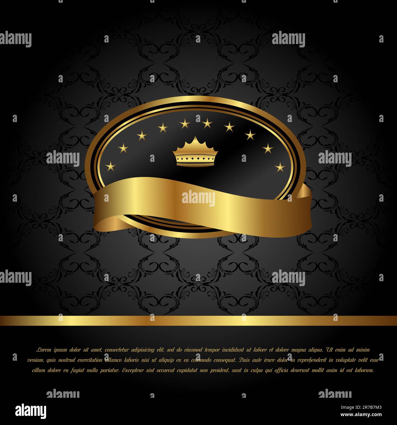 Illustration royal background with golden frame - vector Stock Vector ...