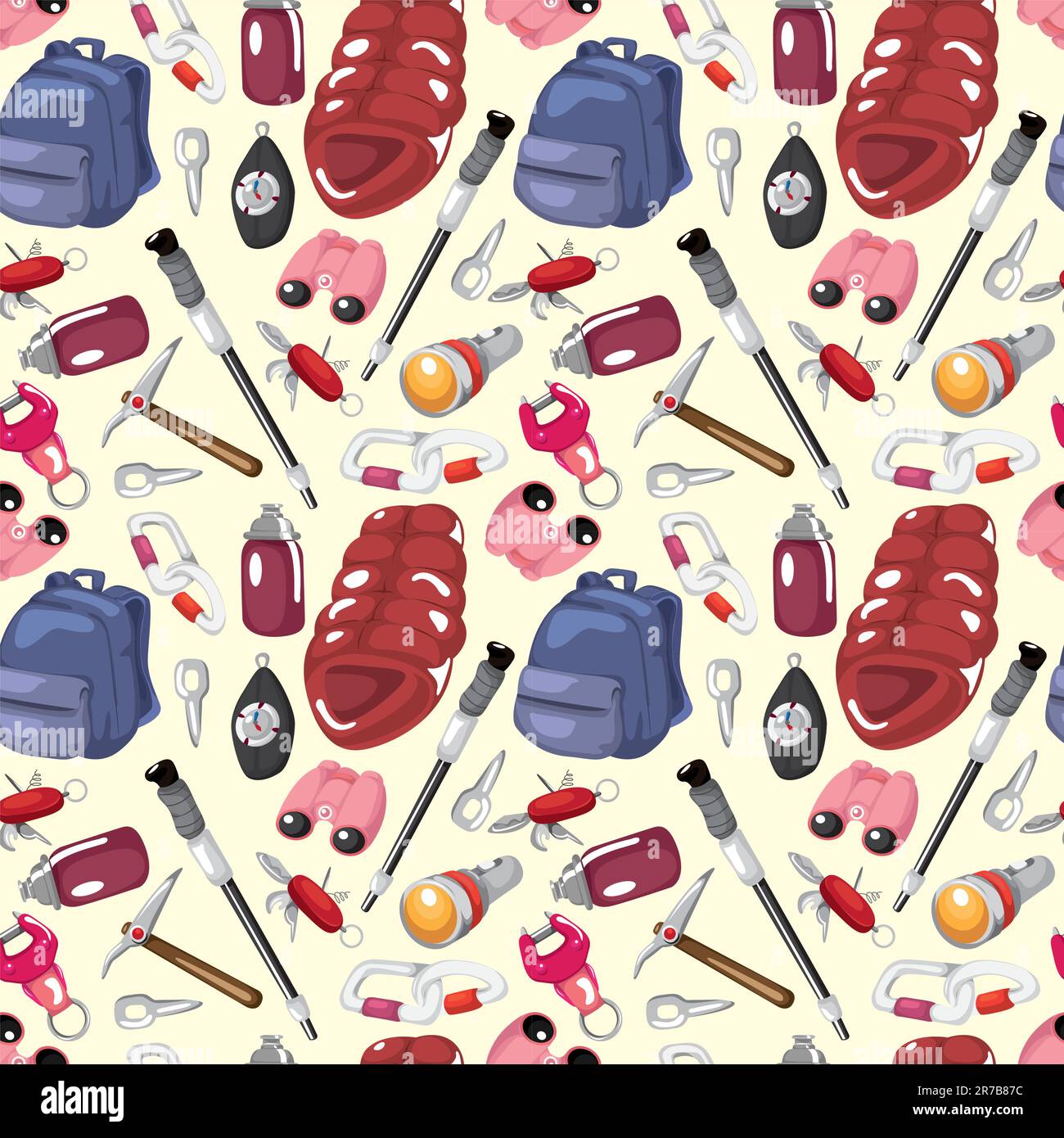 seamless climbing tool pattern Stock Vector