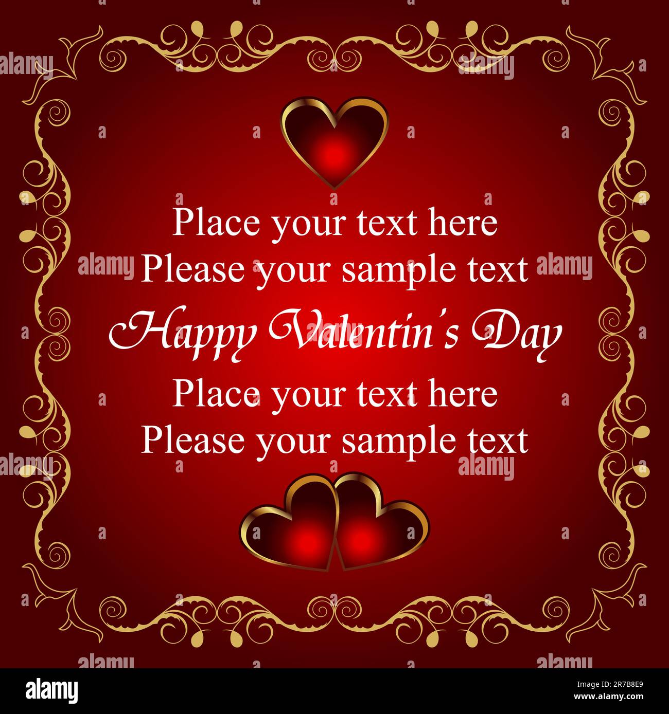 Illustration Valentine greeting card with heart - vector Stock Vector ...