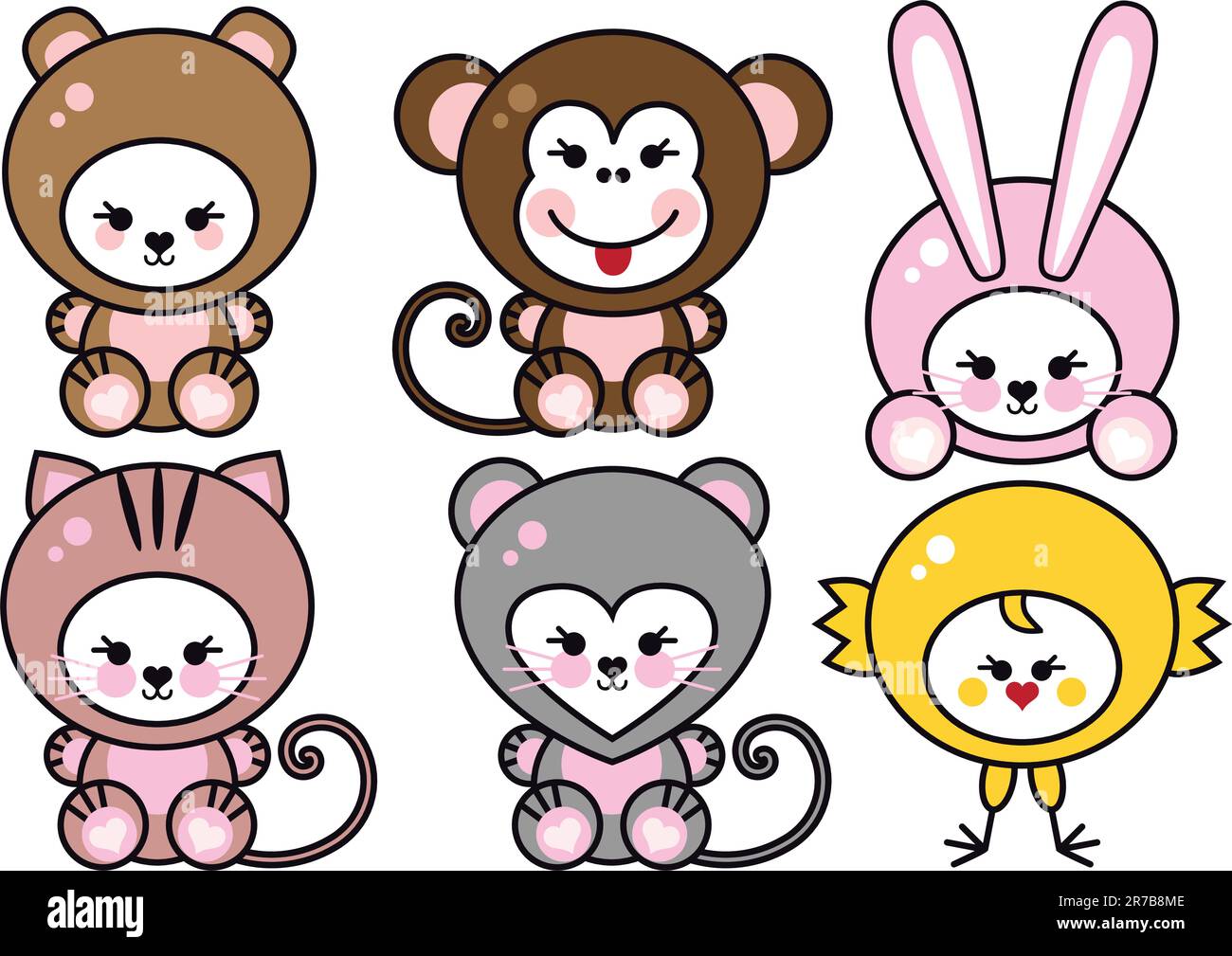 set of cute baby animals, vector illustration Stock Vector Image & Art ...