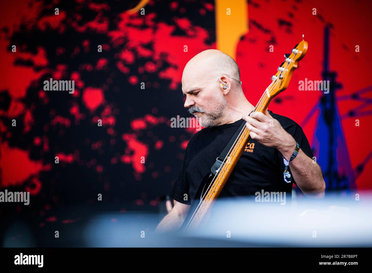 Copenhagen, Denmark. 14th June, 2023. The American rock band Clutch performs a live concert during the Danish heavy metal festival Copenhell 2023. Here guest bassist Brad Davis is seen live on stage. (Photo Credit: Gonzales Photo/Alamy Live News Stock Photo