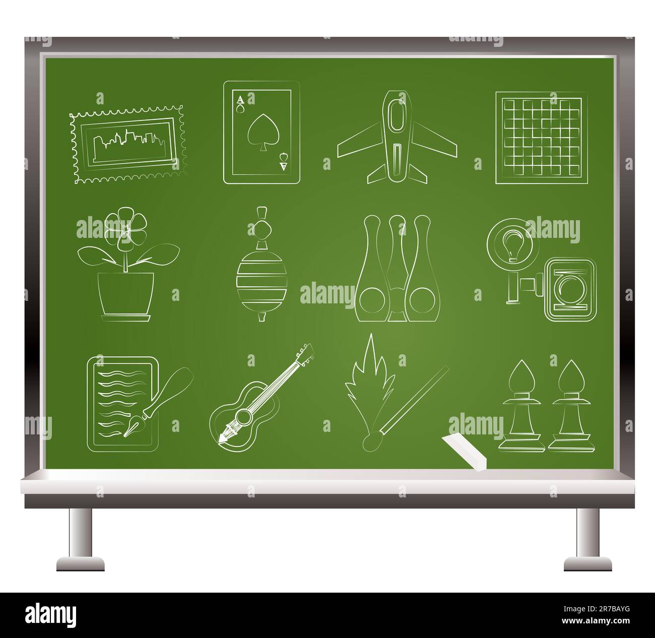 Hobby, Leisure and Holiday objects - Vector Illustration Stock Vector