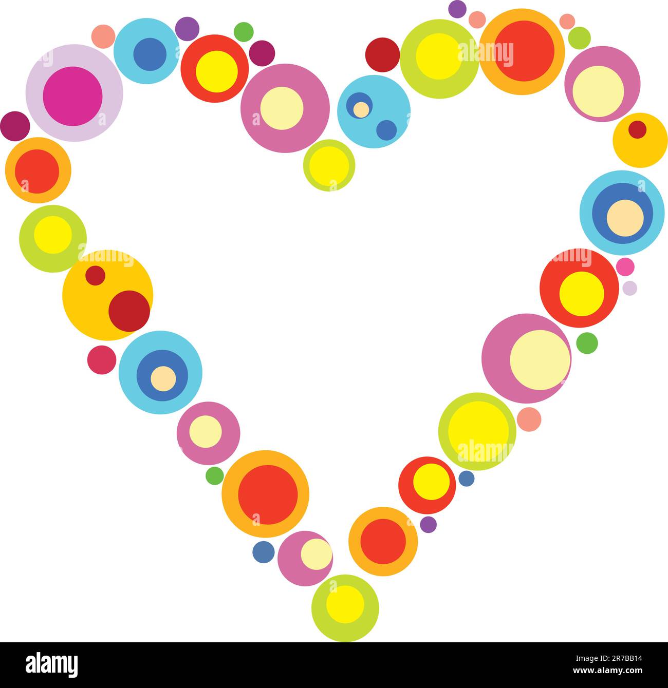 beautiful abstract heart from bright color circle Stock Vector