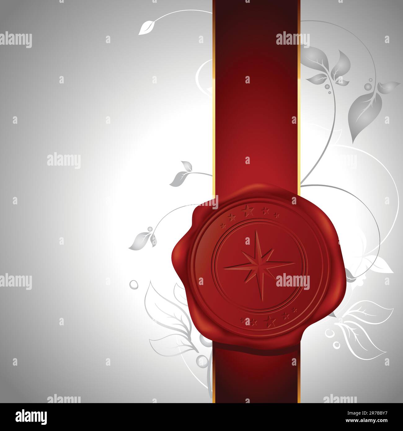 wax seal with floral elements background, this illustration may be ...