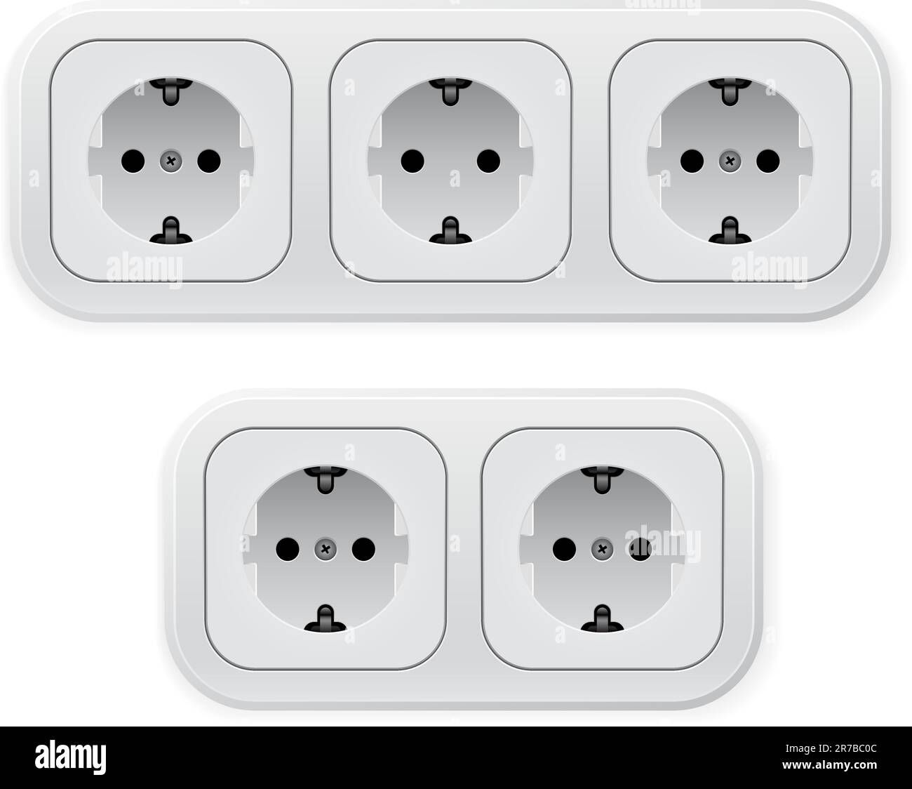 Realistic illustration of different forms outlets. Vector illustration