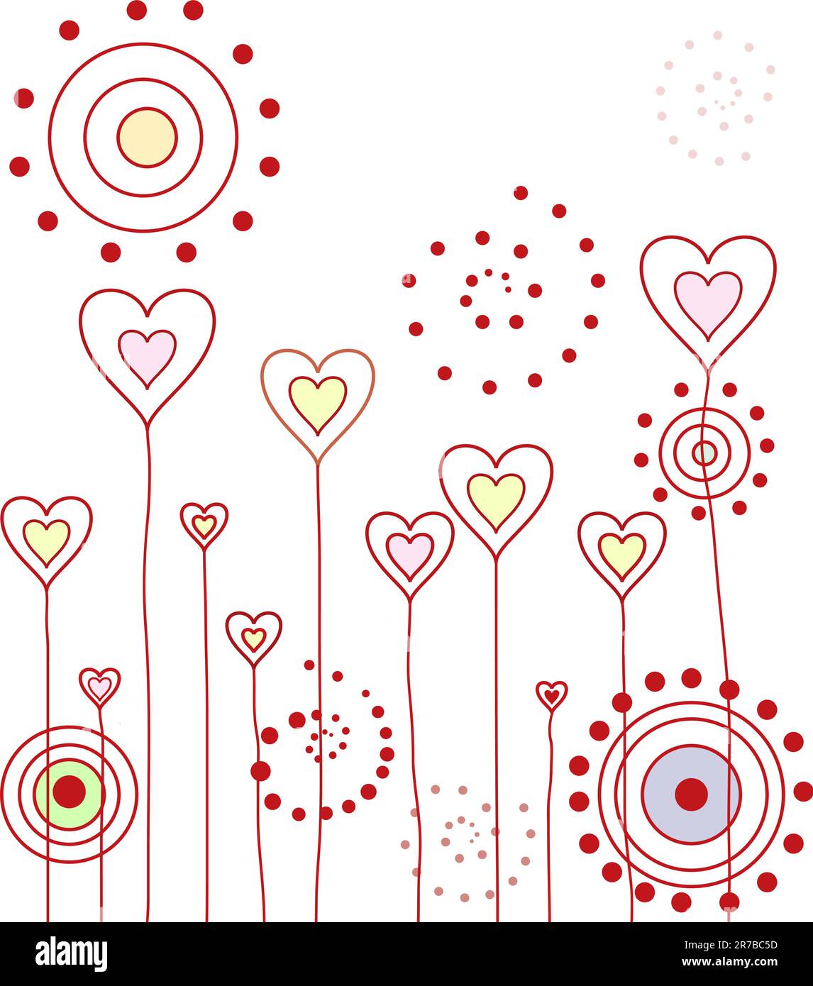 Beautiful love pattern (some hearts and pinstripe) Stock Vector