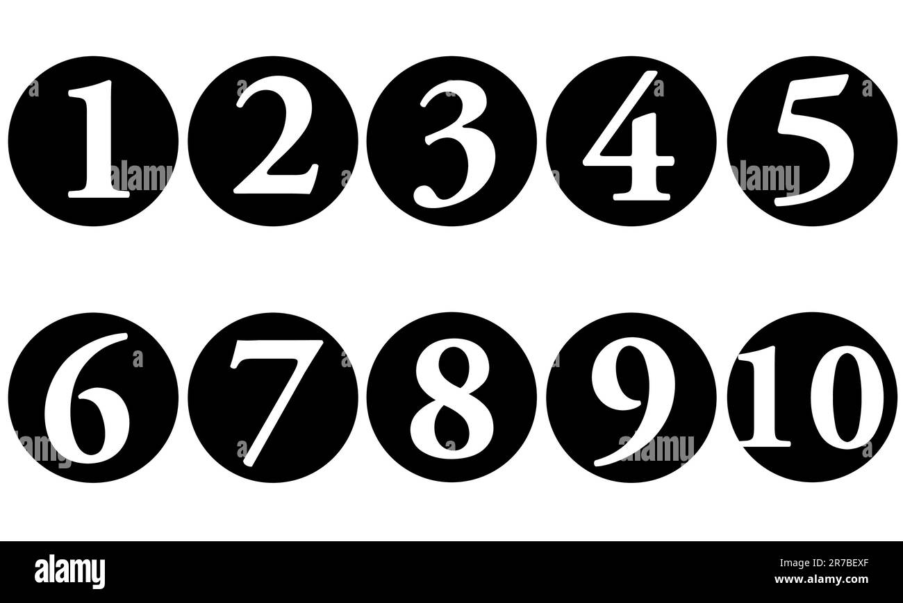 Numbers 1 to 100, black on white Stock Illustration