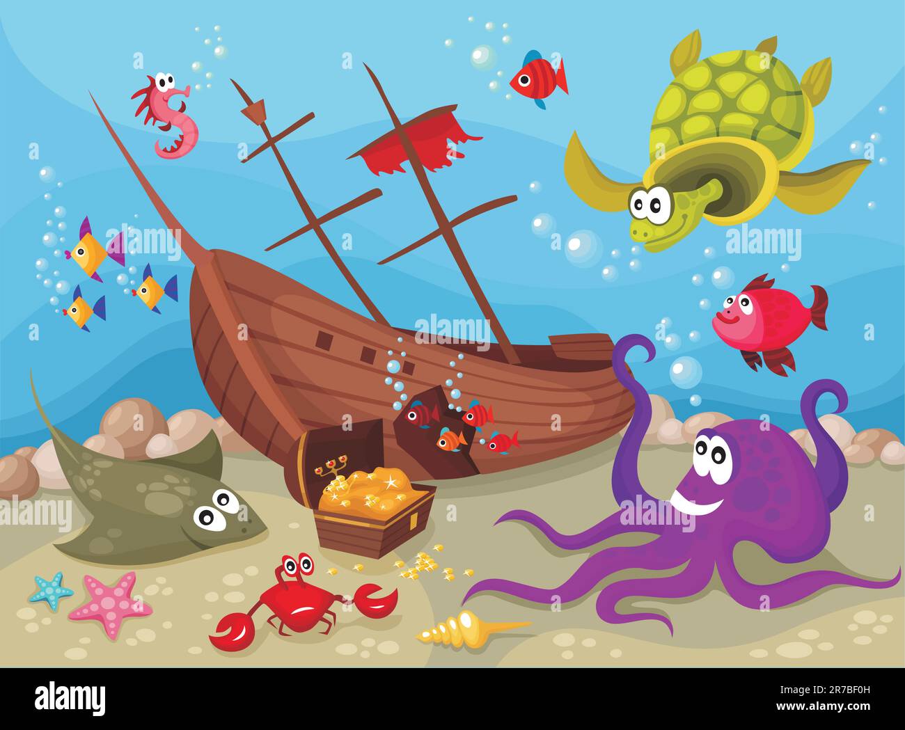 vector illustration of a sea life Stock Vector Image & Art - Alamy