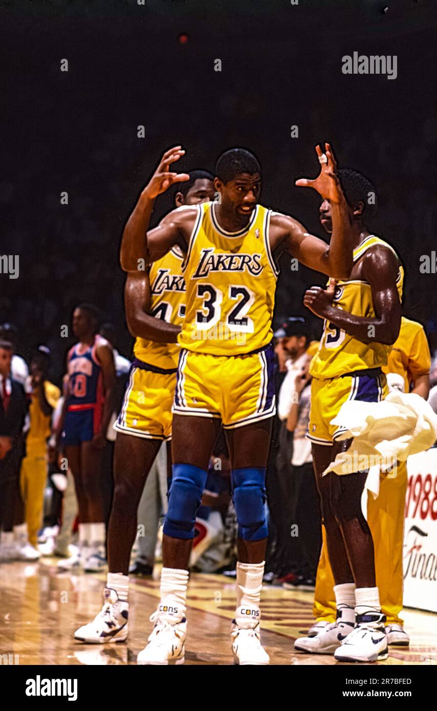 Magic Johnson, LA Lakers, 1989 NBA Finals Stock Photo - Alamy