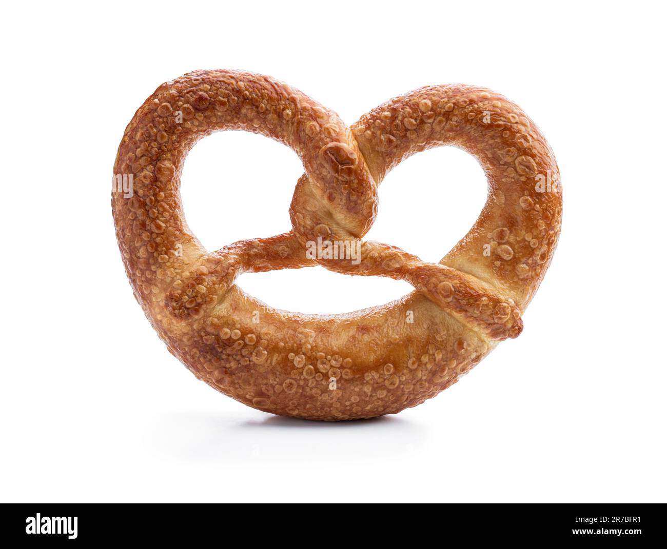 Appetizing  soft bavarian pretzel isolated on white background Stock Photo