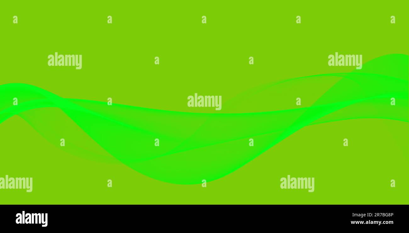 designed green wave on a large surface Stock Photo