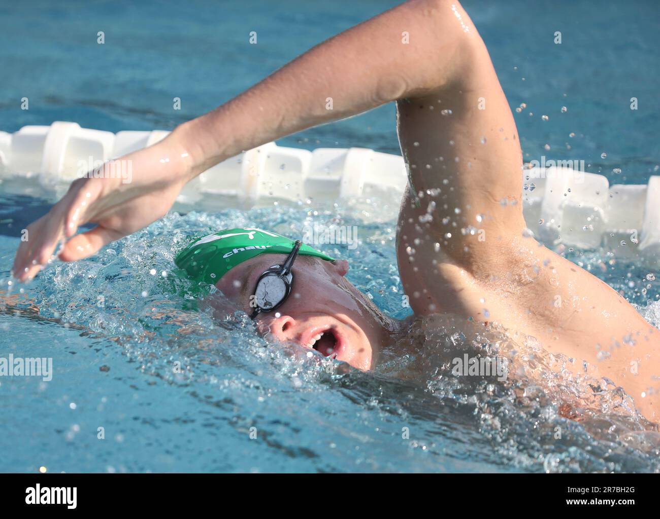 Leon Marchand during the French Elite Swimming Championships on June 14