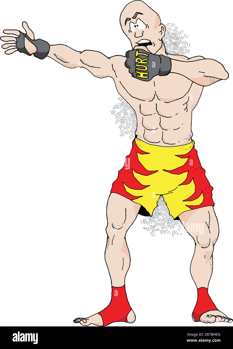 An illustration of a Mixed Martial Arts Fighter Stock Vector